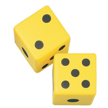 Perfectpitch 6 in. Coated Foam Dice, Yellow and Black PE22047